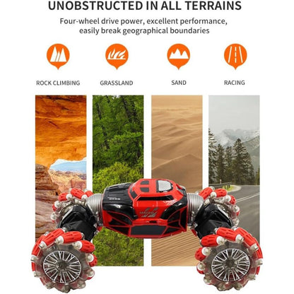 GW124 Hand Gesture Control RC Double-Sided Twist Stunt Red Car