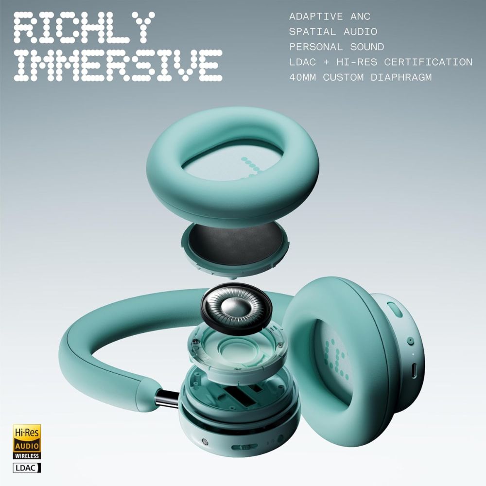 Nothing CMF by Nothing Headphone Pro (B175) - Light Green, Light Grey