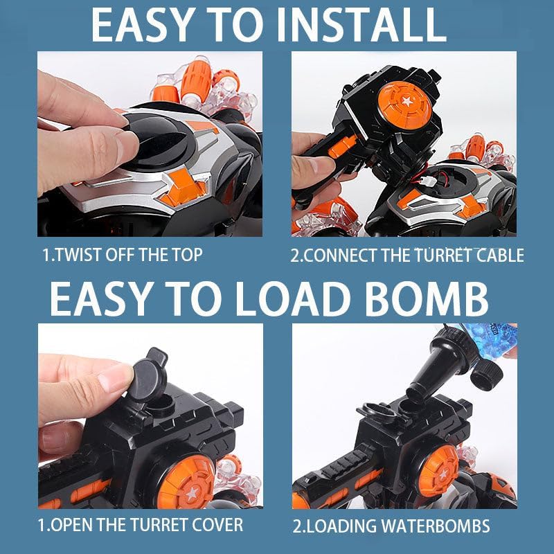 Monster Truck RC Car -Off-Road Hand Gesture Controlled Stunt Car with Lights, Music, and Dual Remote Controls