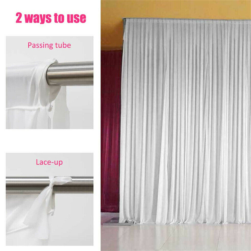 3x6m White Stage Curtain Backdrop Tristar Online