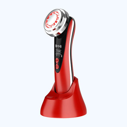 4-in-1 Facial Beauty Device - LED Light Therapy, Warm Lifting, Ion Cleansing & Eye Care(red) Tristar Online