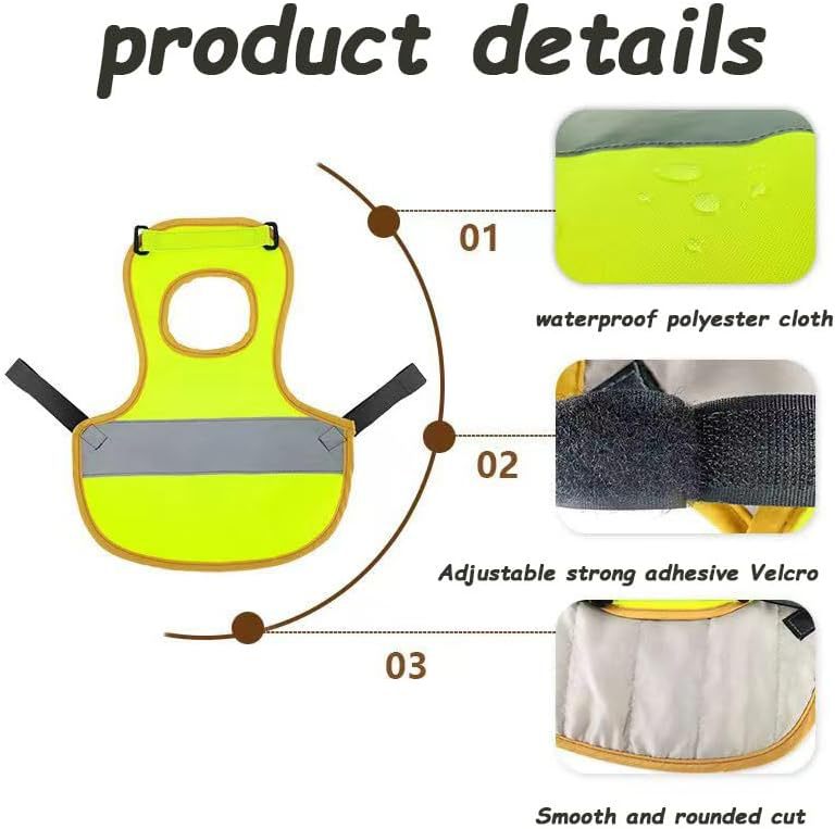 4 Pcs Fluorescent Green High Visibility Chicken & Duck Safety Vest - Reflective Poultry Jacket Tristar Online