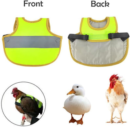 4 Pcs Fluorescent Green High Visibility Chicken & Duck Safety Vest - Reflective Poultry Jacket Tristar Online
