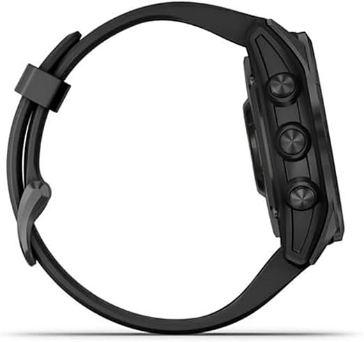Garmin Fenix 7S Sapphire Solar -Carbon Grey DLC Titanium with Black Band Garmin