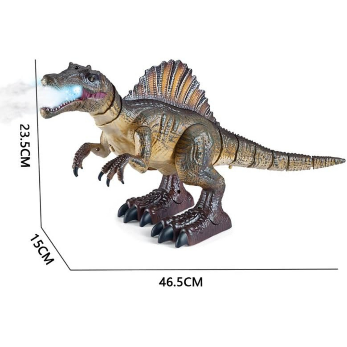 Spinosaurus Toy Infrared Remote Control - Electronic Spray, Lighting, and Realistic Motion - Perfect for Kids Aged 3-12, Durable Plastic