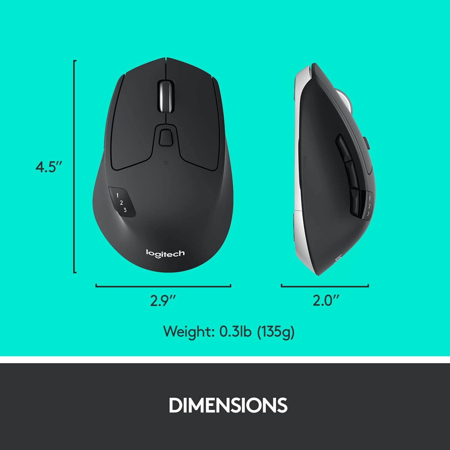 Logitech M720 Triathlon Multi-Device Wireless Mouse - Black Logitech