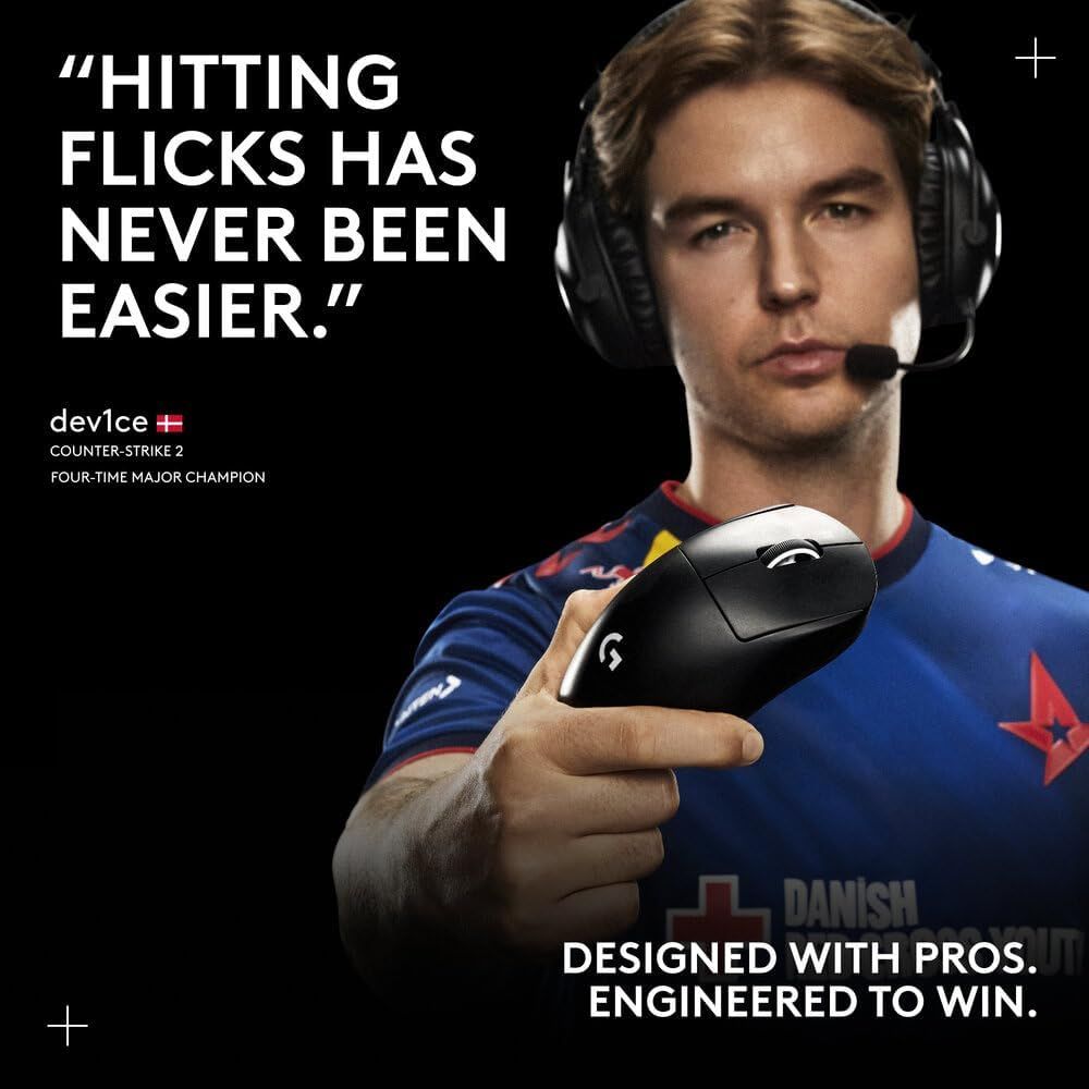 Logitech G PRO X Superlight 2 Wireless Gaming Mouse DEX Black