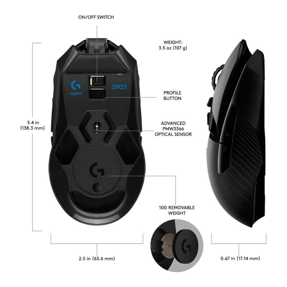 Logitech G903 Lightspeed - Wireless Gaming Mouse