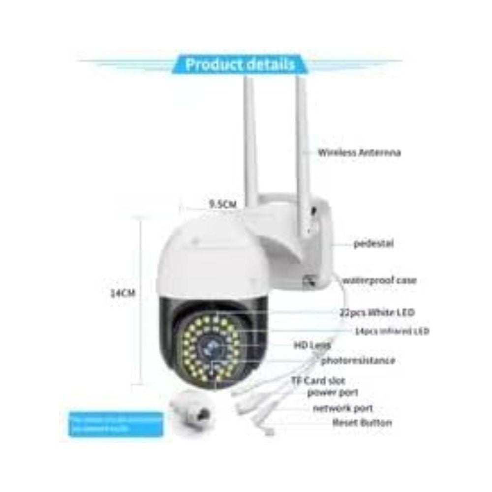 Outdoor WiFi Security Camera – V380 Pro App, Speed Dome 2MP|3MP|5M, Night Vision, Motion Tracking, Two-Way Audio - Pristine - Refurbished Tristar Online