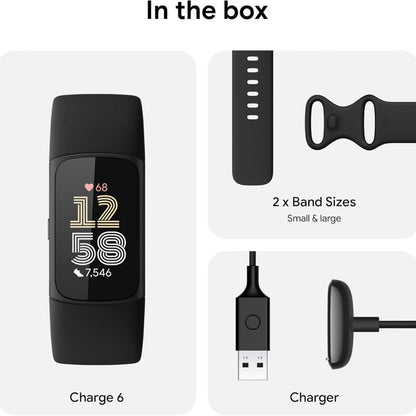 Fitbit Charge 6 Fitness Tracker - 1GB - Telstra - Black - Pristine - Refurbished