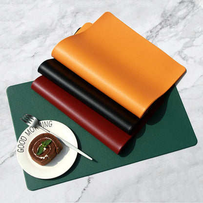 5 PCS Green Nordic Style Leather Placemat - Anti-Slip, Heat-Resistant Table Mat 30cm x 45cm Tristar Online