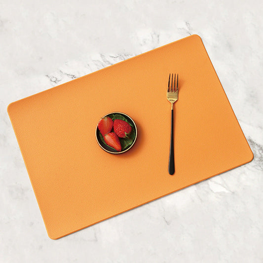 5 PCS Orange Nordic Style Leather Placemat - Anti-Slip, Heat-Resistant Table Mat 30cm x 45cm Tristar Online
