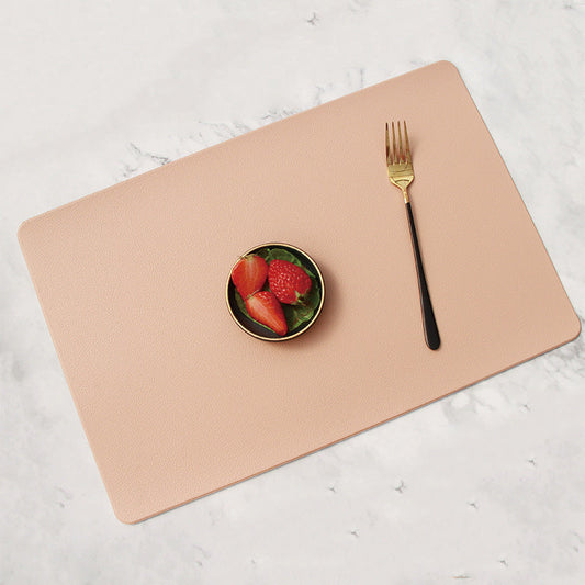 5 PCS Pink Nordic Style Leather Placemat - Anti-Slip, Heat-Resistant Table Mat 30cm x 45cm Tristar Online