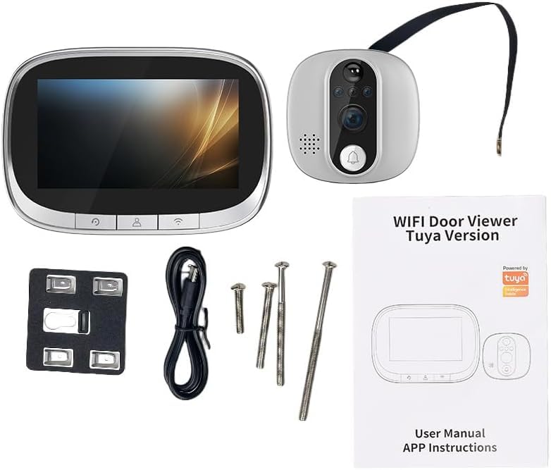 WiFi Door Viewer Smart Doorbell Camera Wireless HD Video Door Phone with Motion Detection & Two-Way Audio (X001D18N9Z) Tristar Online