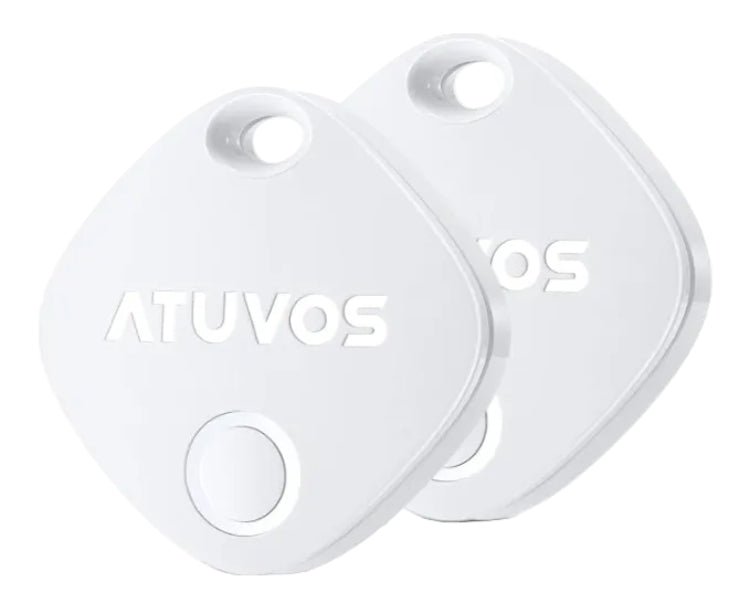 ATUVOS 2-Pack Bluetooth Trackers, Black & White, Item Finder - Pristine - Refurbished