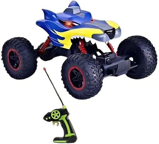 Blue Four-Way Light Wolfhead Bigfoot 1.16 Scale RC Car - Monster Truck