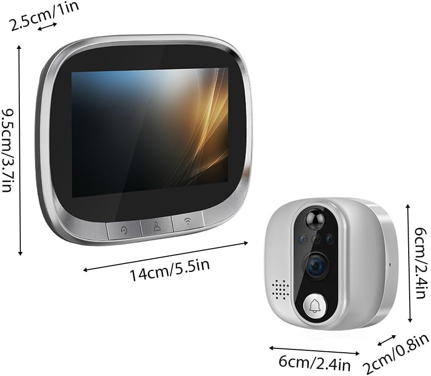 WiFi Door Viewer Smart Doorbell Camera Wireless HD Video Door Phone with Motion Detection & Two-Way Audio (X001D18N9Z) Tristar Online