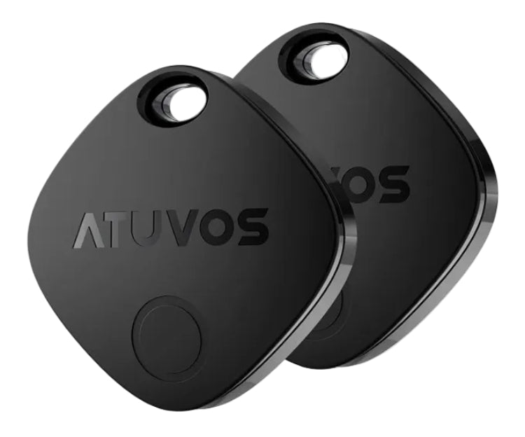ATUVOS 2-Pack Bluetooth Trackers, Black & White, Item Finder - Pristine - Refurbished