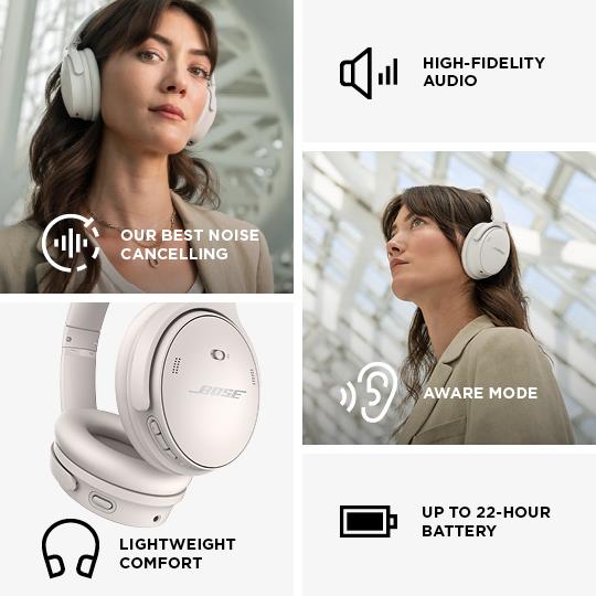 Bose QuietComfort 45 Noise Cancelling Wireless Headphones - White Bose