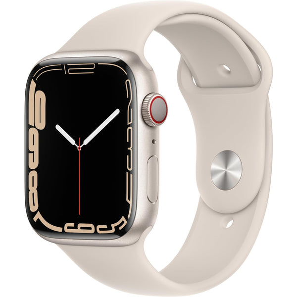 Apple Watch Series 7 45mm (GPS + Cellular) Starlight Aluminium Case with Starlight Sport Band (Refurbished Grade -A)