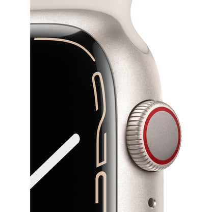 Apple Watch Series 7 45mm (GPS + Cellular) Starlight Aluminium Case with Starlight Sport Band (Refurbished Grade - C ) Apple