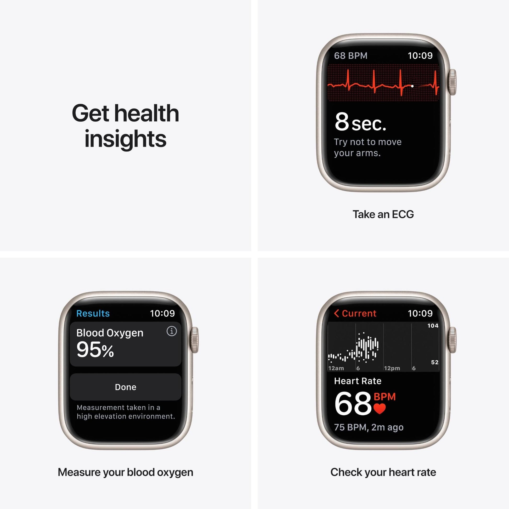 Apple Watch Series 7 45mm (GPS + Cellular) Starlight Aluminium Case with Starlight Sport Band (Refurbished Grade - C ) Apple