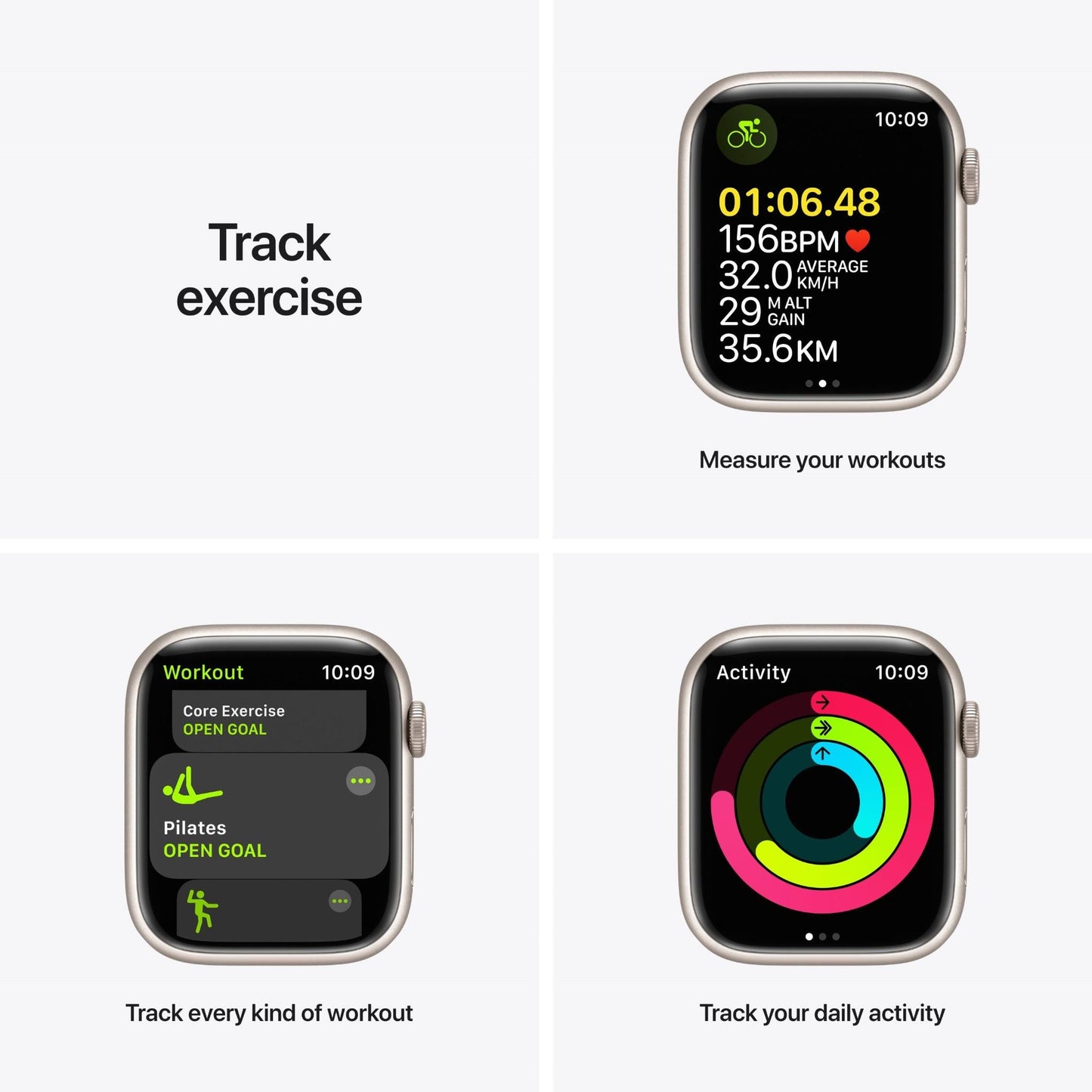Apple Watch Series 7 45mm (GPS + Cellular) Starlight Aluminium Case with Starlight Sport Band (Refurbished Grade - C ) Apple