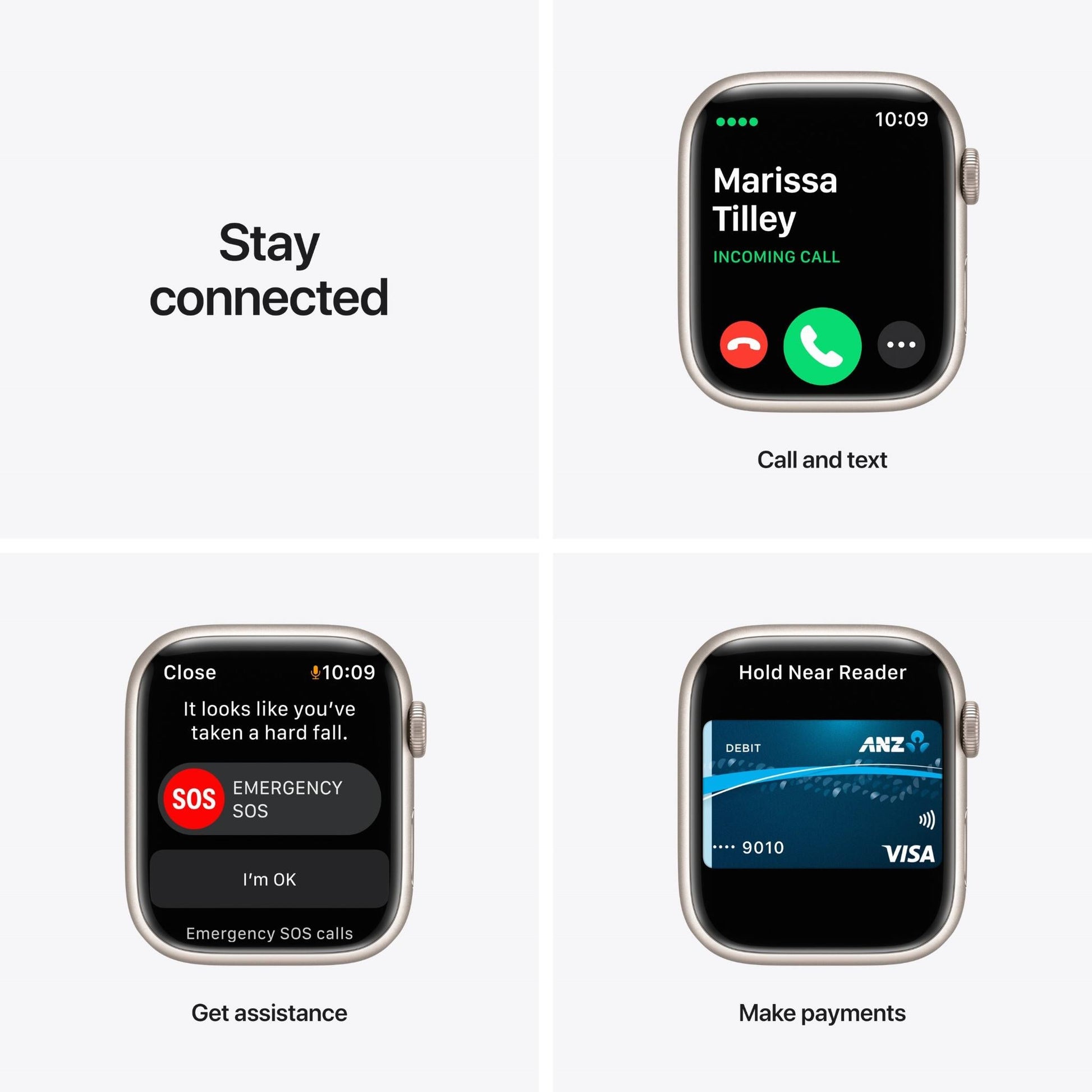 Apple Watch Series 7 45mm (GPS + Cellular) Starlight Aluminium Case with Starlight Sport Band (Refurbished Grade - C ) Apple