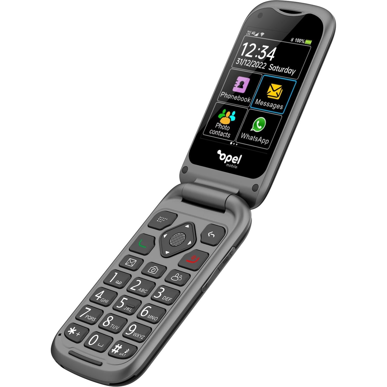 Opel Mobile 4G TouchFlip (2.8", Big Button, Flip Phone) - Black (AU Version) - Pristine - Refurbished (Copy) Opel