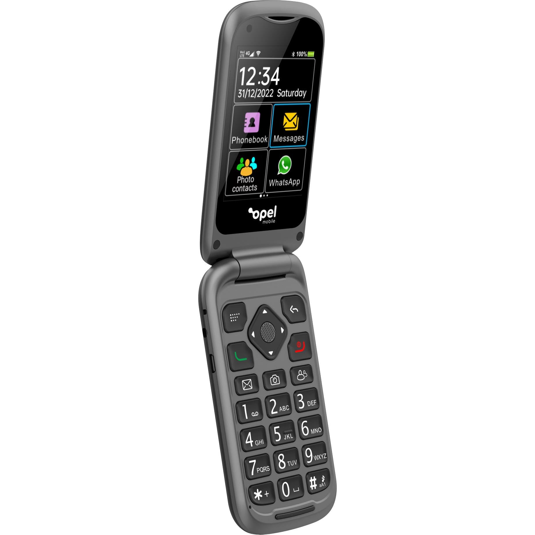 Opel Mobile 4G TouchFlip (2.8", Big Button, Flip Phone) - Black (AU Version) - Pristine - Refurbished (Copy) Opel