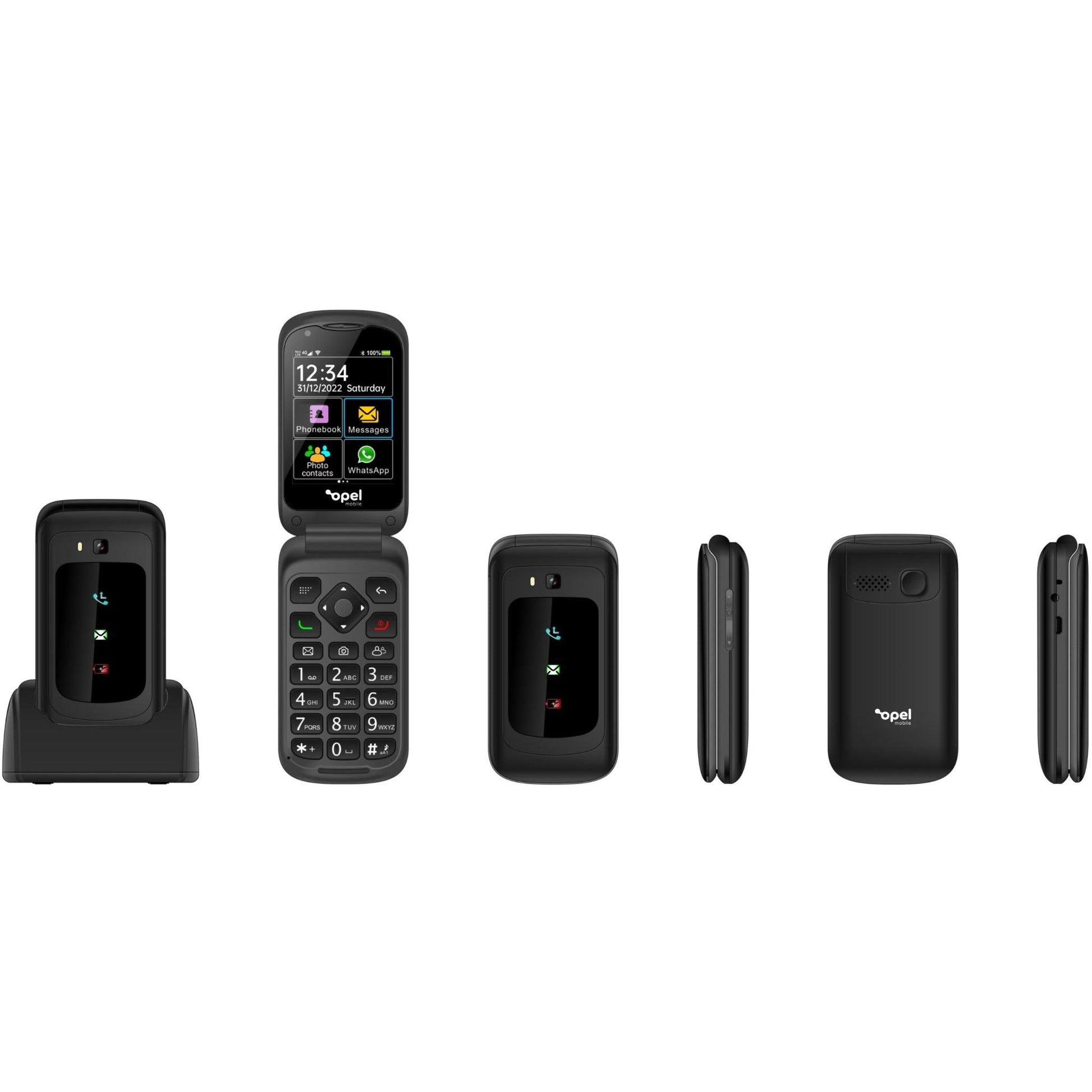 Opel Mobile 4G TouchFlip (2.8", Big Button, Flip Phone) - Black (AU Version) - Pristine - Refurbished (Copy) Opel