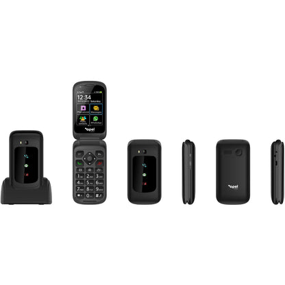 Opel Mobile 4G TouchFlip (2.8", Big Button, Flip Phone) - Black (AU Version) - Pristine - Refurbished (Copy) Opel