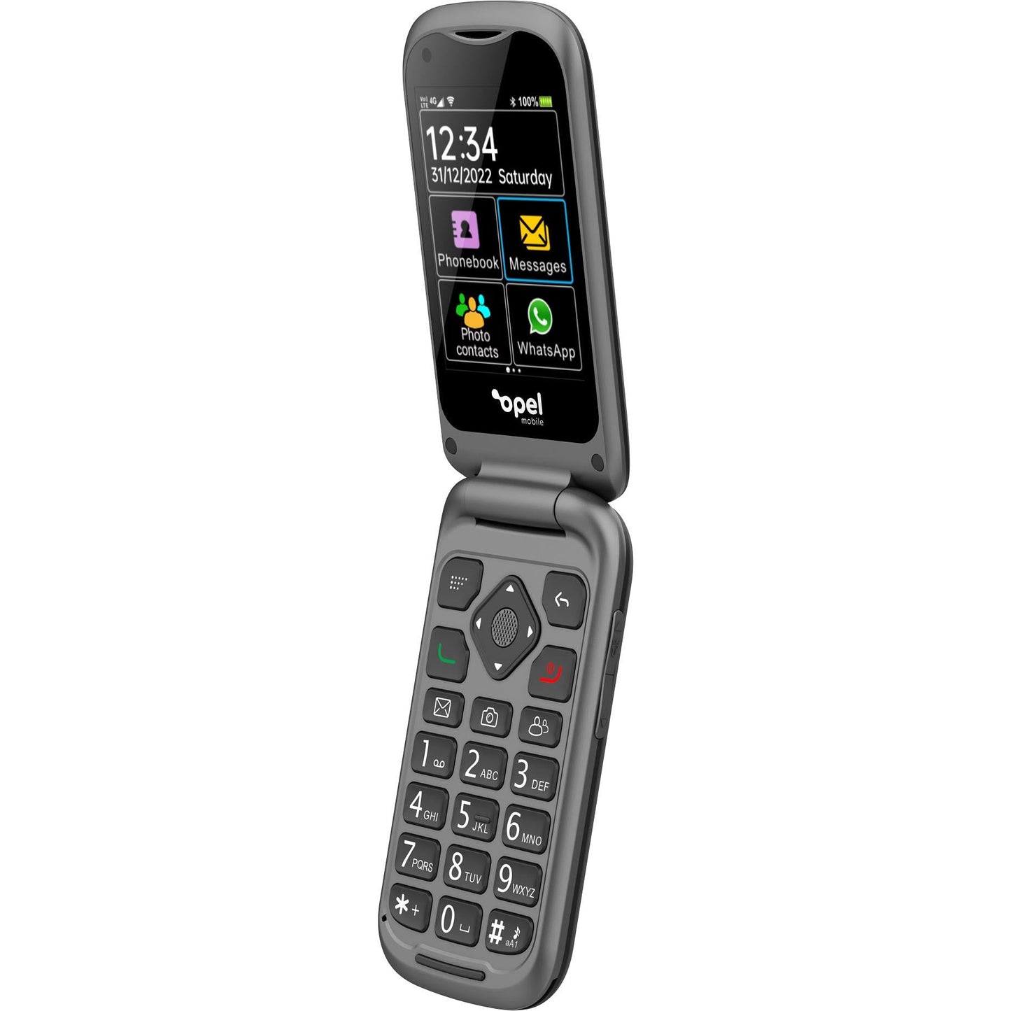 Opel Mobile 4G TouchFlip (2.8", Big Button, Flip Phone) - Black (AU Version) - Pristine - Refurbished (Copy) Opel
