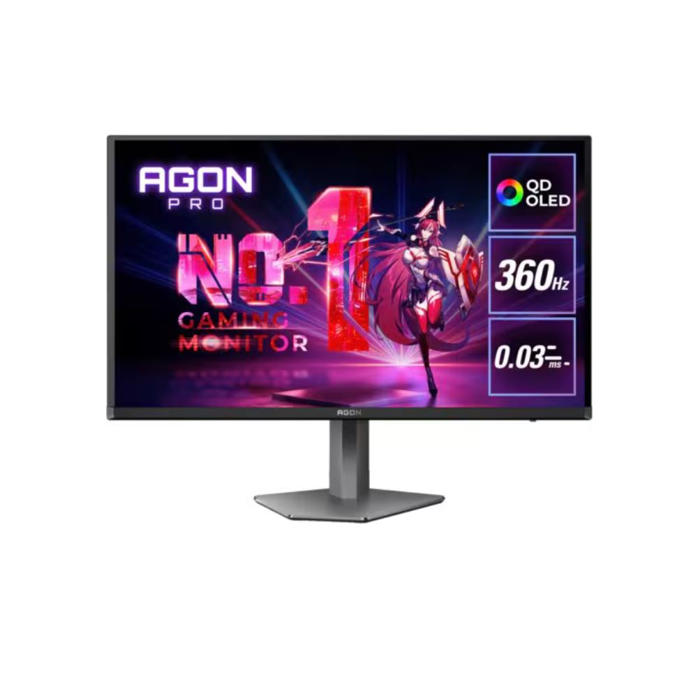 AGON AG276QSD 27" QHD OLED Gaming Monitor, 16:9 Aspect Ratio, 360Hz, 0.03ms GTG, 250 Nits Brightness, HDR True Black 400, HDMI 2.1, USB Ports, Adjustable Stand