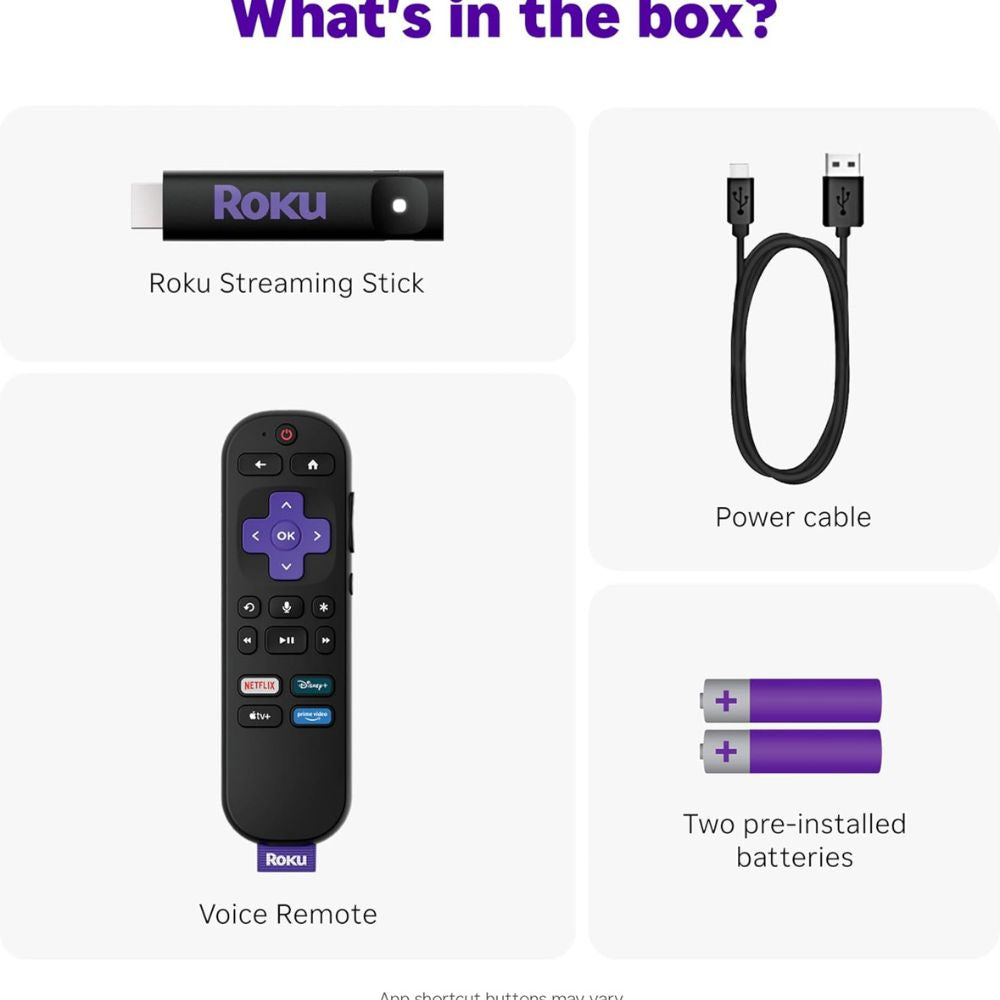 Roku Streaming Stick HD 2025 — HD Streaming Device for TV with Roku Voice Remote Roku