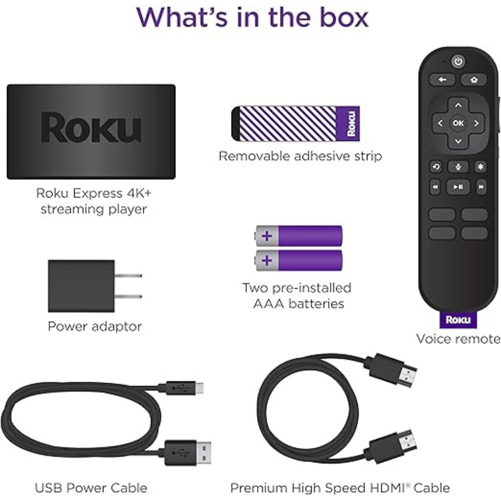 Roku Express 4K+ (2021) Wireless Streaming Voice Remote Media Player Device - Black Tristar Online