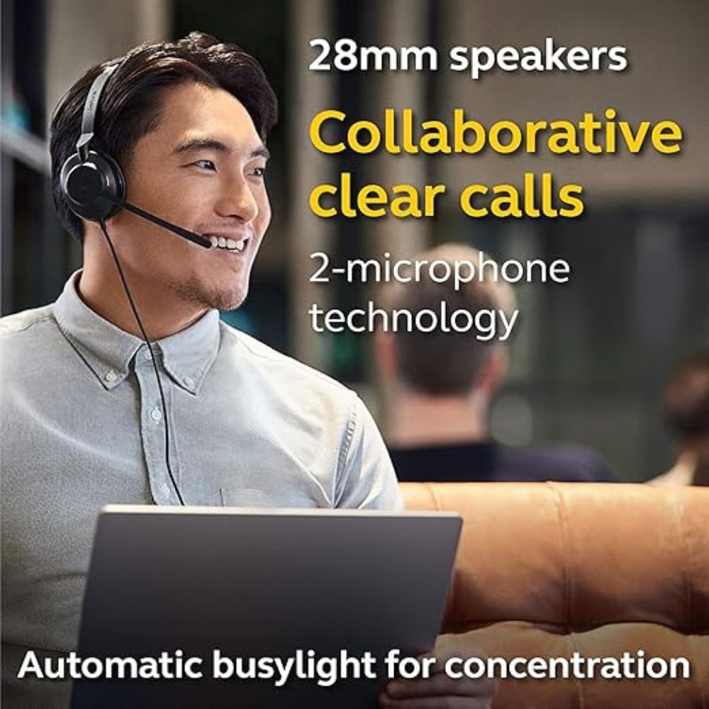Jabra Evolve2 30 UC Mono – Noise-Cancelling USB-C Headset for Clear Calls & Productivity