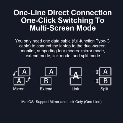 Trion 16-inch Full HD Foldable Dual Portable Monitor - Plug and Play Screen Extender Trion