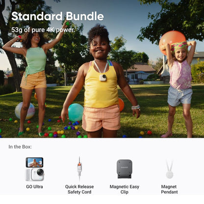 Insta360 GO Ultra Tiny Hands-Free 4K Cam - Standard Bundle - Arctic White Insta360