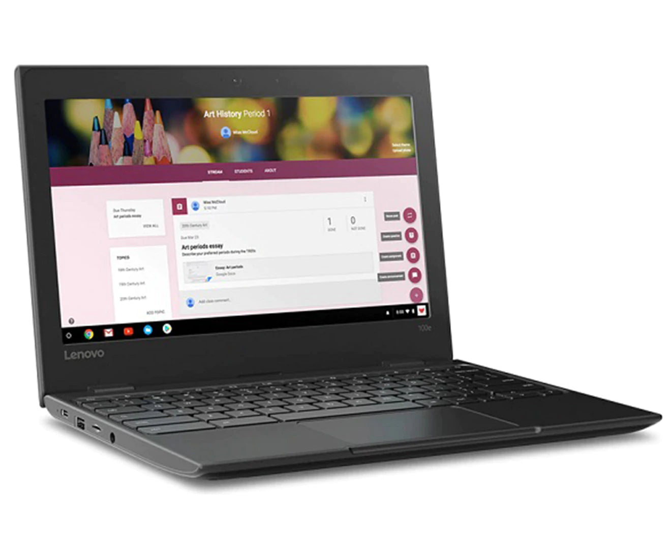 Lenovo 100e 11.6-inch Laptop Intel Celeron-N4020 4GB 32GB  Integrated Intel UHD Graphics 600 - Black Lenovo