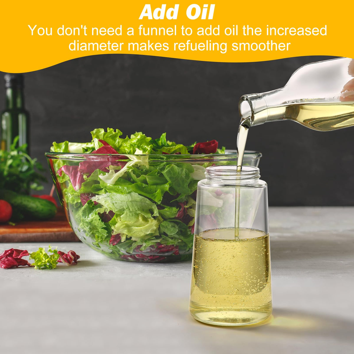 600ml 2 in 1 Glass Oil Sprayer Dispenser Kitchen Sprayz Cooking Baking Oil Bottle BBQ Spray White Tristar Online