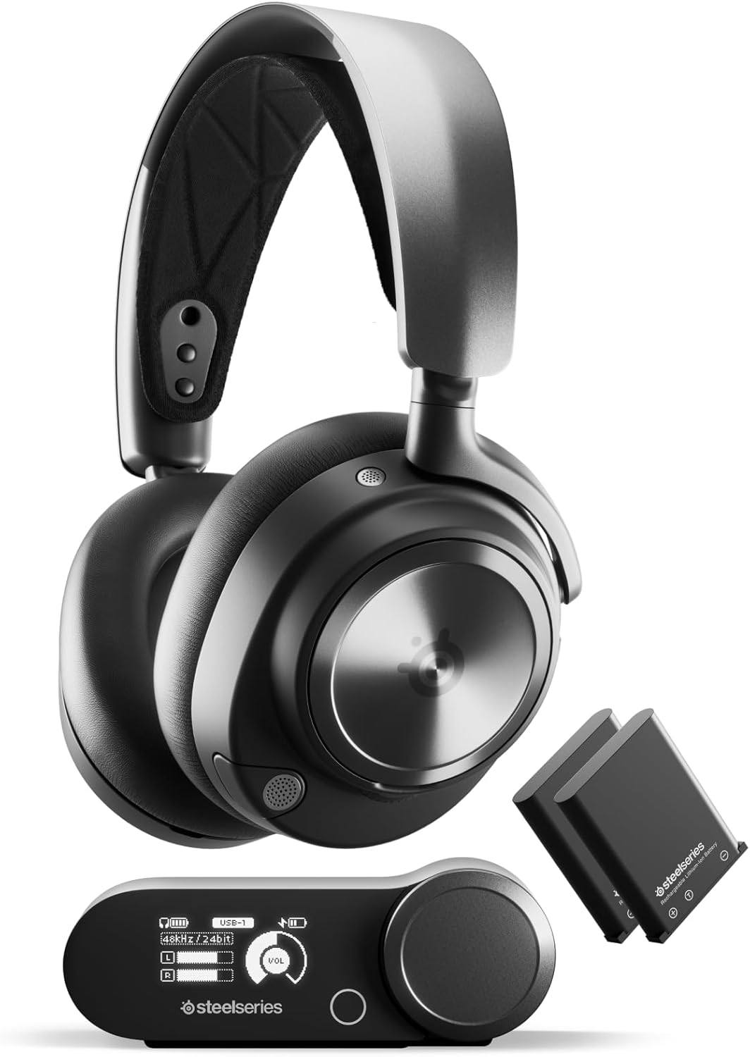 SteelSeries Arctis Nova Pro Wireless + Bluetooth - PC, PlayStation & Switch - Active Noise Cancellation, Dual 36+ Hour Battery, AI Noise-Cancelling ClearCast Gen 2 Mic Steelseries