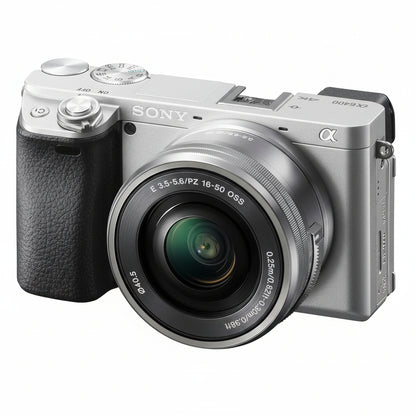 Sony Alpha A6400 Twin Lens Kit - Black/Silver with 16-50mm & 55-210mm Lenses
