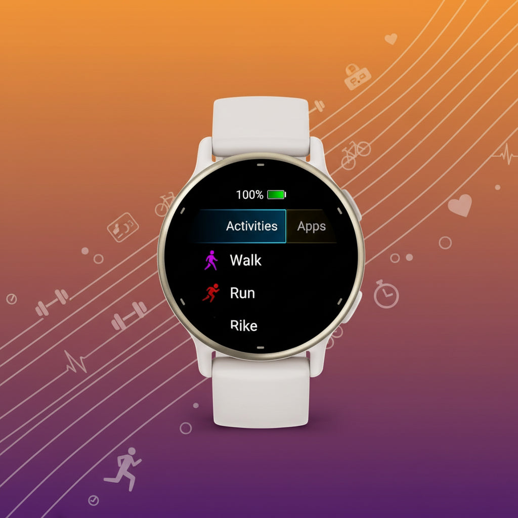 Garmin Vivoactive 5 Smartwatch – Ivory with Cream Gold Bezel Garmin