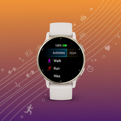 Garmin Vivoactive 5 Smartwatch – Ivory with Cream Gold Bezel Garmin