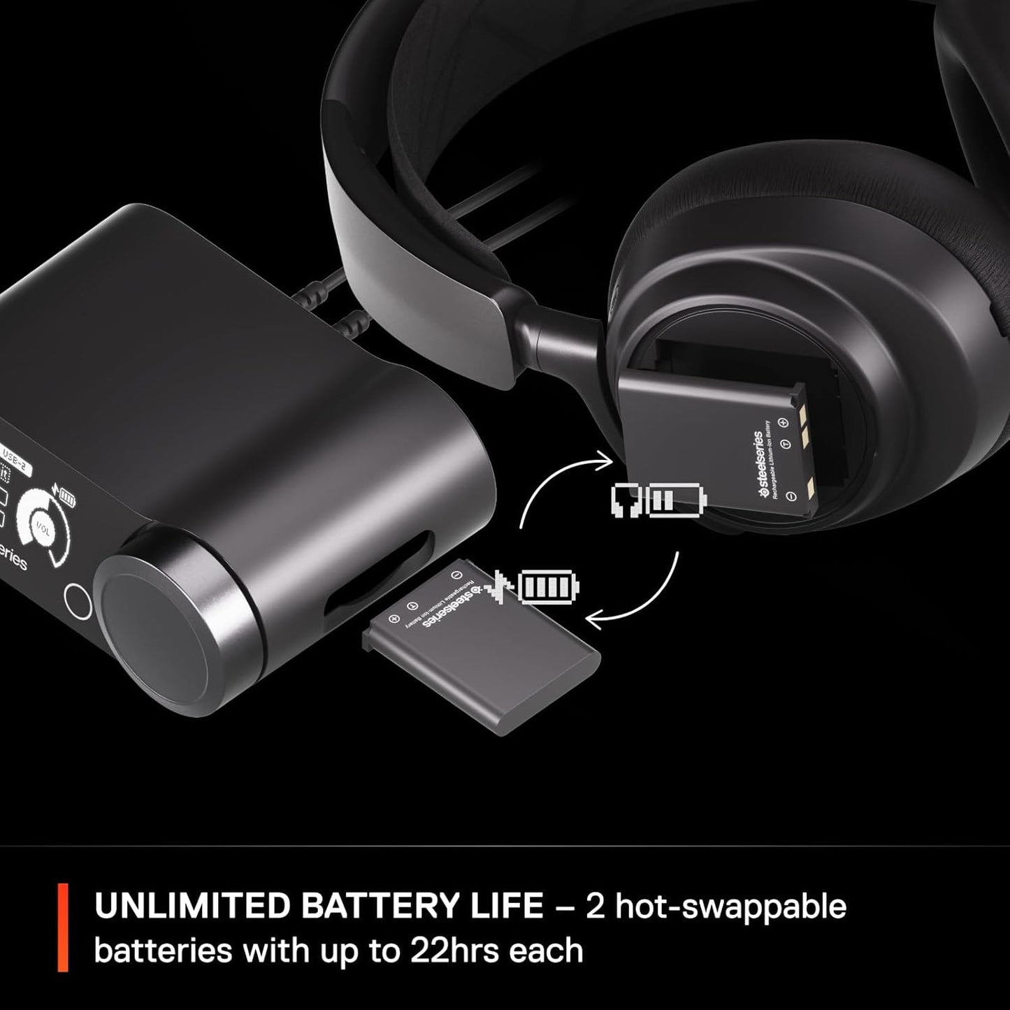 SteelSeries Arctis Nova Pro Wireless + Bluetooth - PC, PlayStation & Switch - Active Noise Cancellation, Dual 36+ Hour Battery, AI Noise-Cancelling ClearCast Gen 2 Mic Steelseries