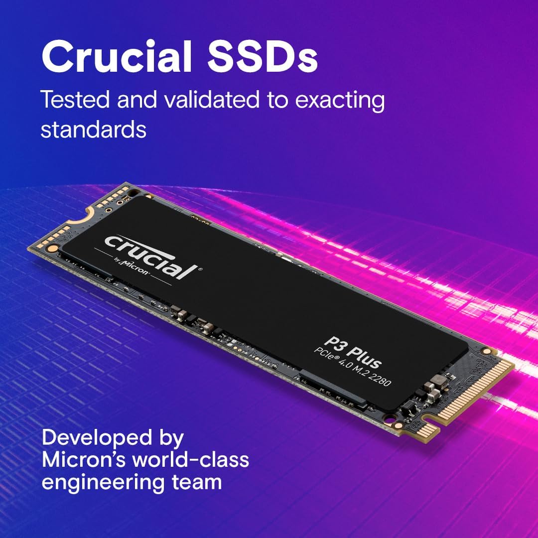 Crucial P3 Plus 4TB PCIe Gen4 NVMe M.2 SSD - Up to 5000MB/s, CT4000P3PSSD8 Crucial