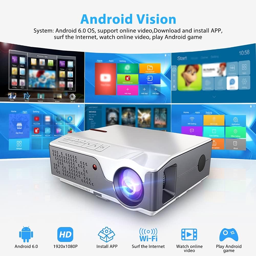 Multimedia 1080p LED Projector with HDMI - White ( Open Never Used ) Tristar