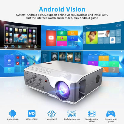 Multimedia 1080p LED Projector with HDMI - White ( Open Never Used ) Tristar