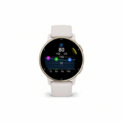 Garmin Vivoactive 5 Smartwatch – Ivory with Cream Gold Bezel Garmin